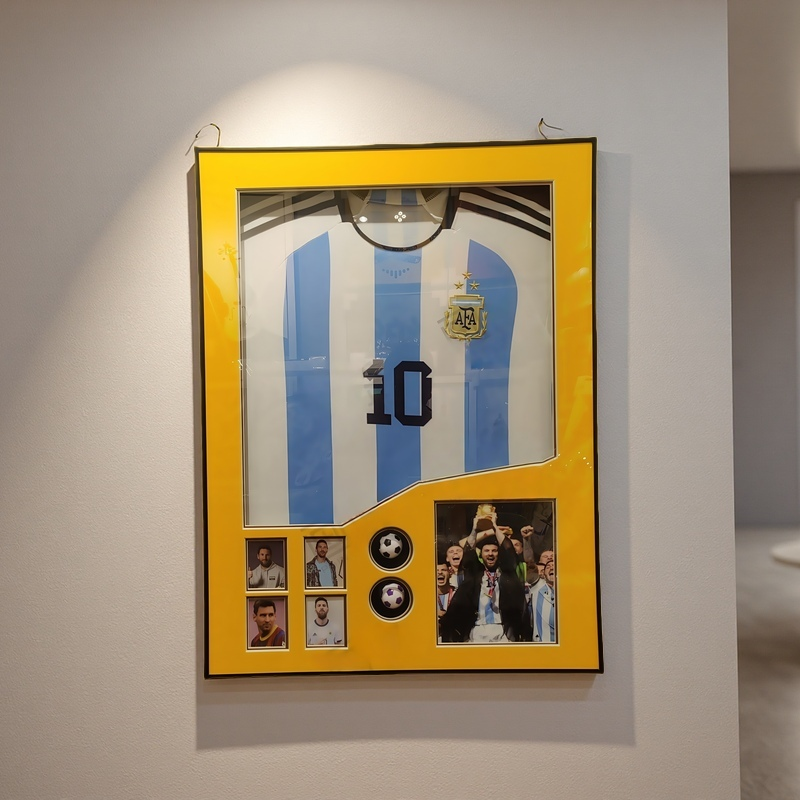 Argentina No.10 Messi commemorative jersey wall art with openable frame and photo collage