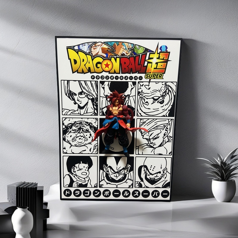3D Super Saiyan 4 Goku Wall Art - Dragon Ball Figure Decor