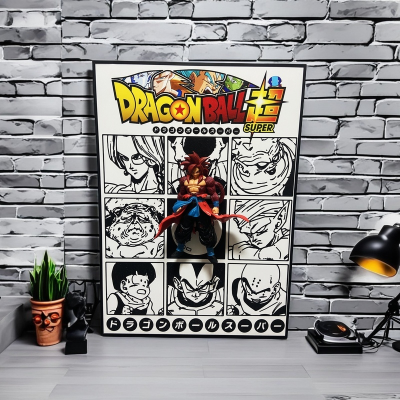 3D Super Saiyan 4 Goku Wall Art - Dragon Ball Figure Decor