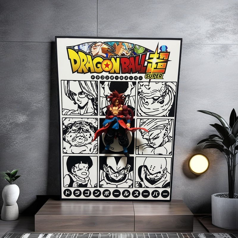 3D Super Saiyan 4 Goku Wall Art - Dragon Ball Figure Decor