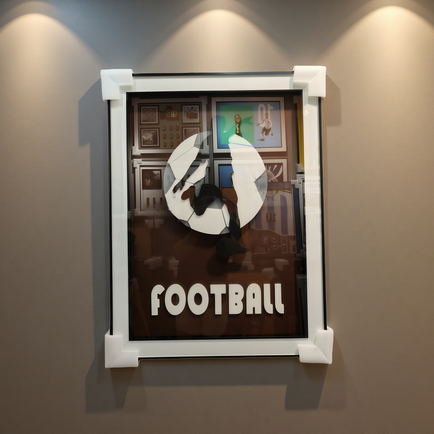 Football Theme 3D Wall Hanging Art in 60×80cm size displayed on wall