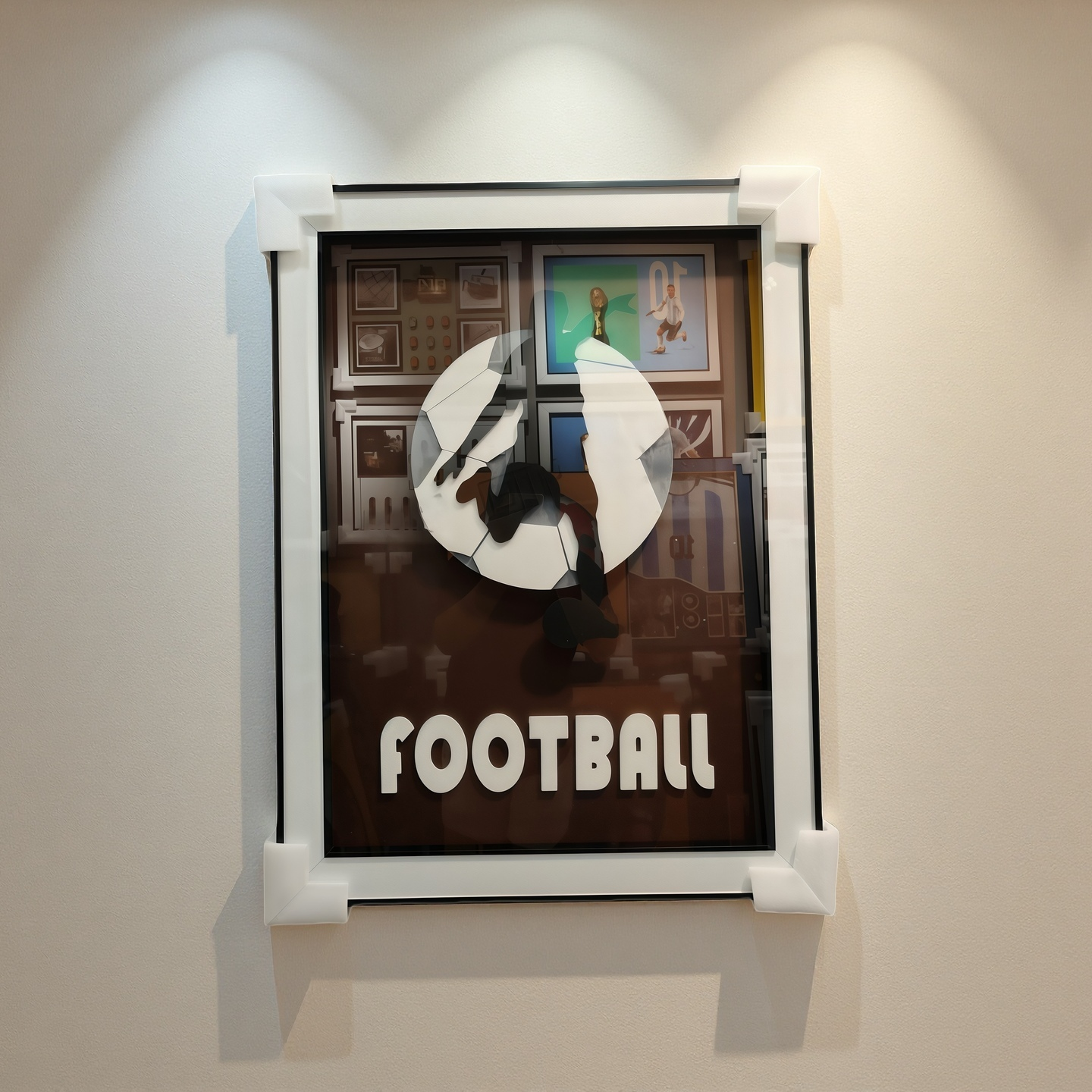 Football Theme 3D Wall Hanging Art in 60×80cm size displayed on wall