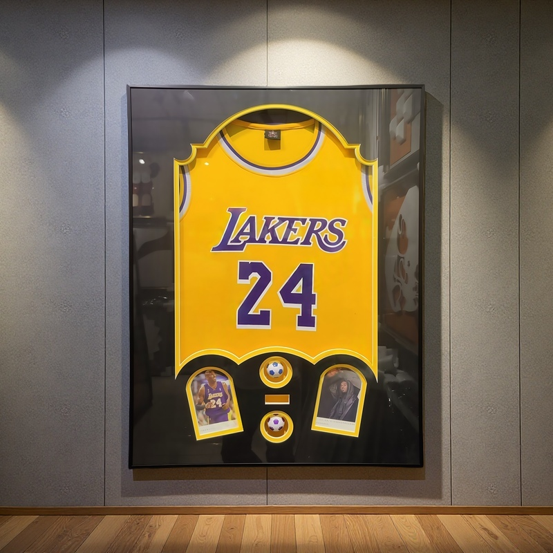 Framed Kobe Bryant Lakers #24 Jersey Wall Art – Customizable Display Frame for Basketball Fans