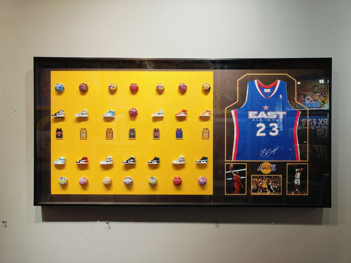 LeBron James East All-Star jersey 3D basketball and sneaker framed wall art, 60×120cm collectible decor