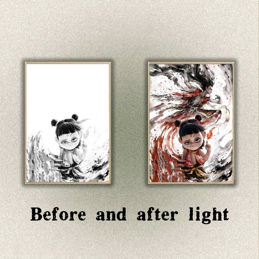 Nezha 2 Magic Child Light-Up Bedside Art – Anime-Inspired LED Night Light with 3D Design