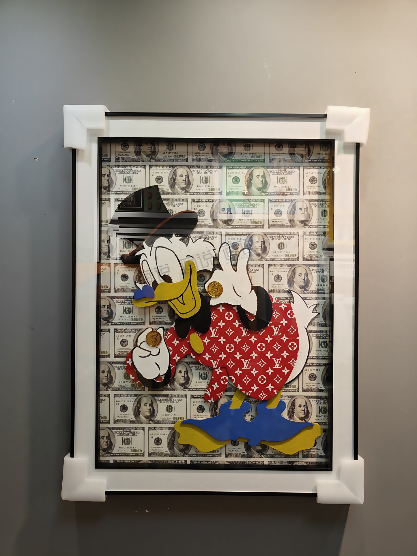Luxury Donald Duck Money 3D Wall Art Hanging on Wall - 60×80cm Pop Art Decor