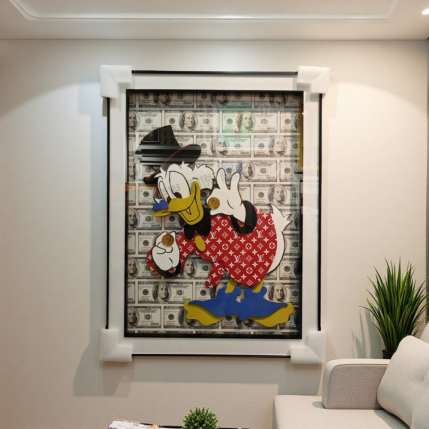 Luxury Donald Duck Money 3D Wall Art Hanging on Wall - 60×80cm Pop Art Decor