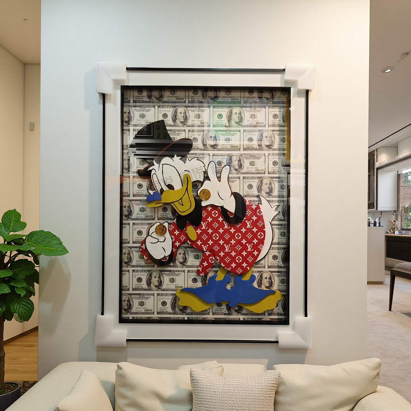 Luxury Donald Duck Money 3D Wall Art Hanging on Wall - 60×80cm Pop Art Decor