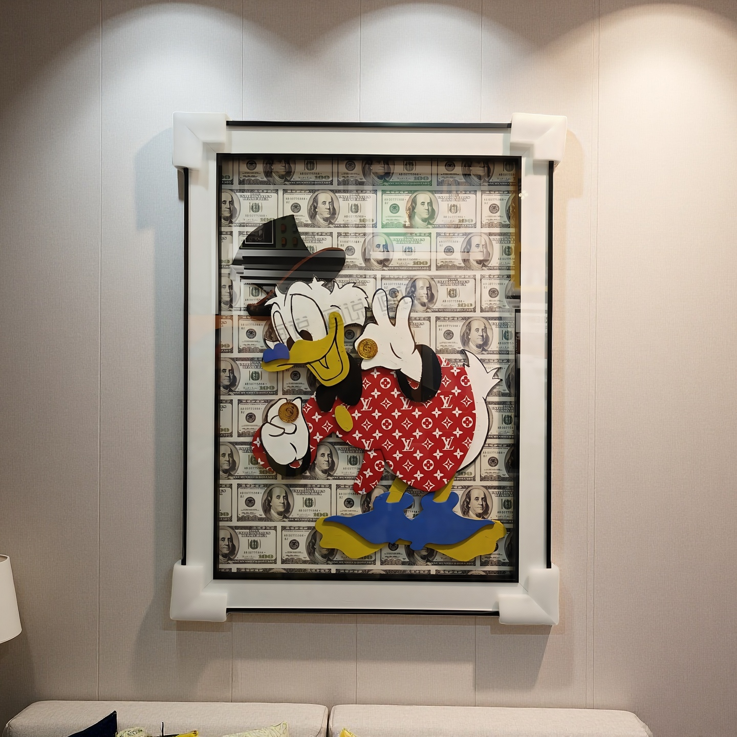 Luxury Donald Duck Money 3D Wall Art Hanging on Wall - 60×80cm Pop Art Decor