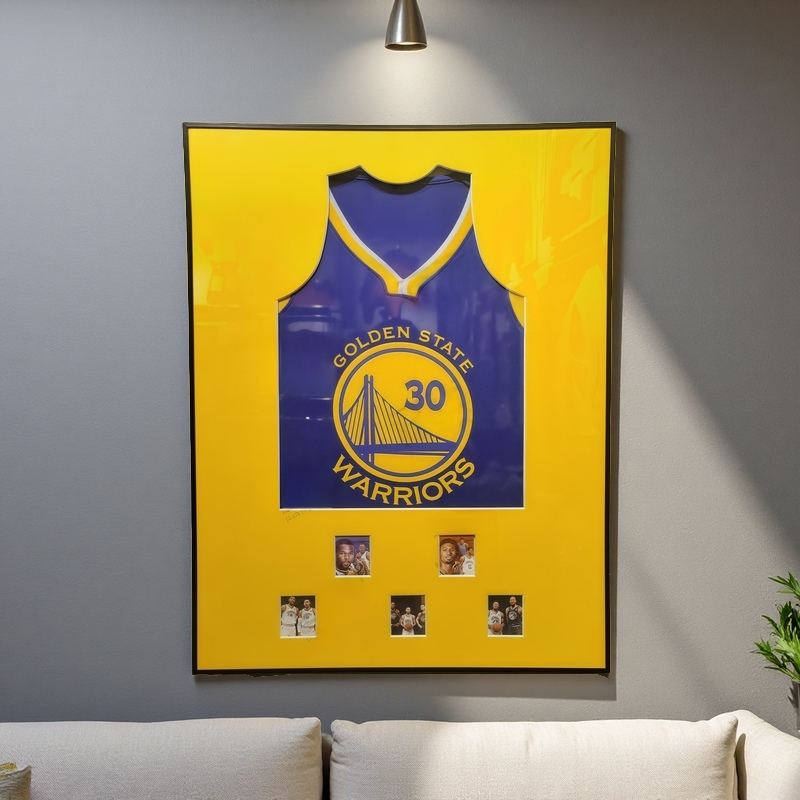 60x80cm Openable Basketball Jersey Frame for Golden State Warriors No.30 with Wall Mount Display