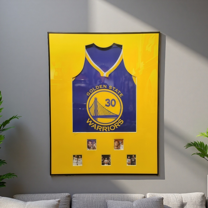 60x80cm Openable Basketball Jersey Frame for Golden State Warriors No.30 with Wall Mount Display