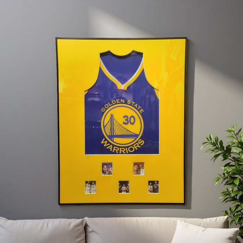 60x80cm Openable Basketball Jersey Frame for Golden State Warriors No.30 with Wall Mount Display