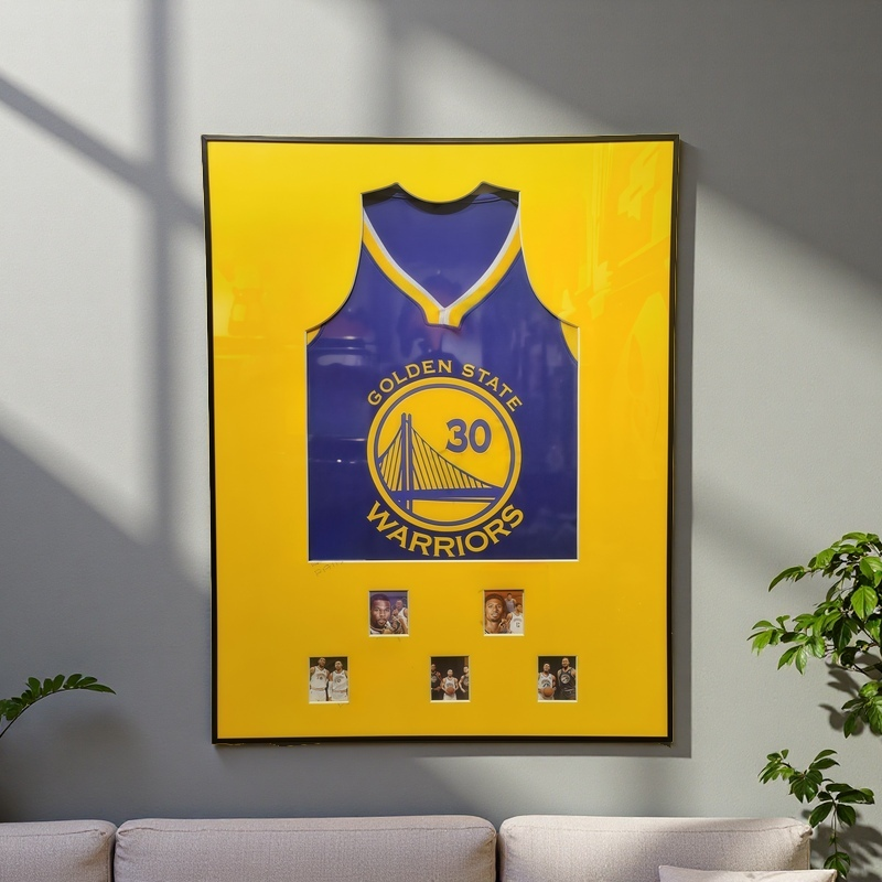 60x80cm Openable Basketball Jersey Frame for Golden State Warriors No.30 with Wall Mount Display