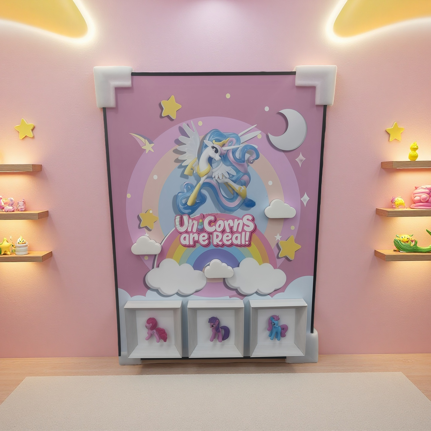 unicorn-3d-pony-wall-art-decor-50x70