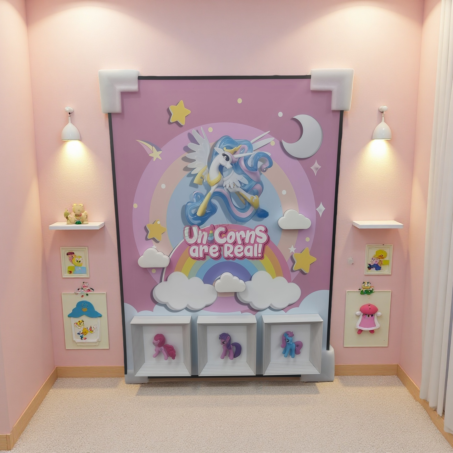 unicorn-3d-pony-wall-art-decor-50x70