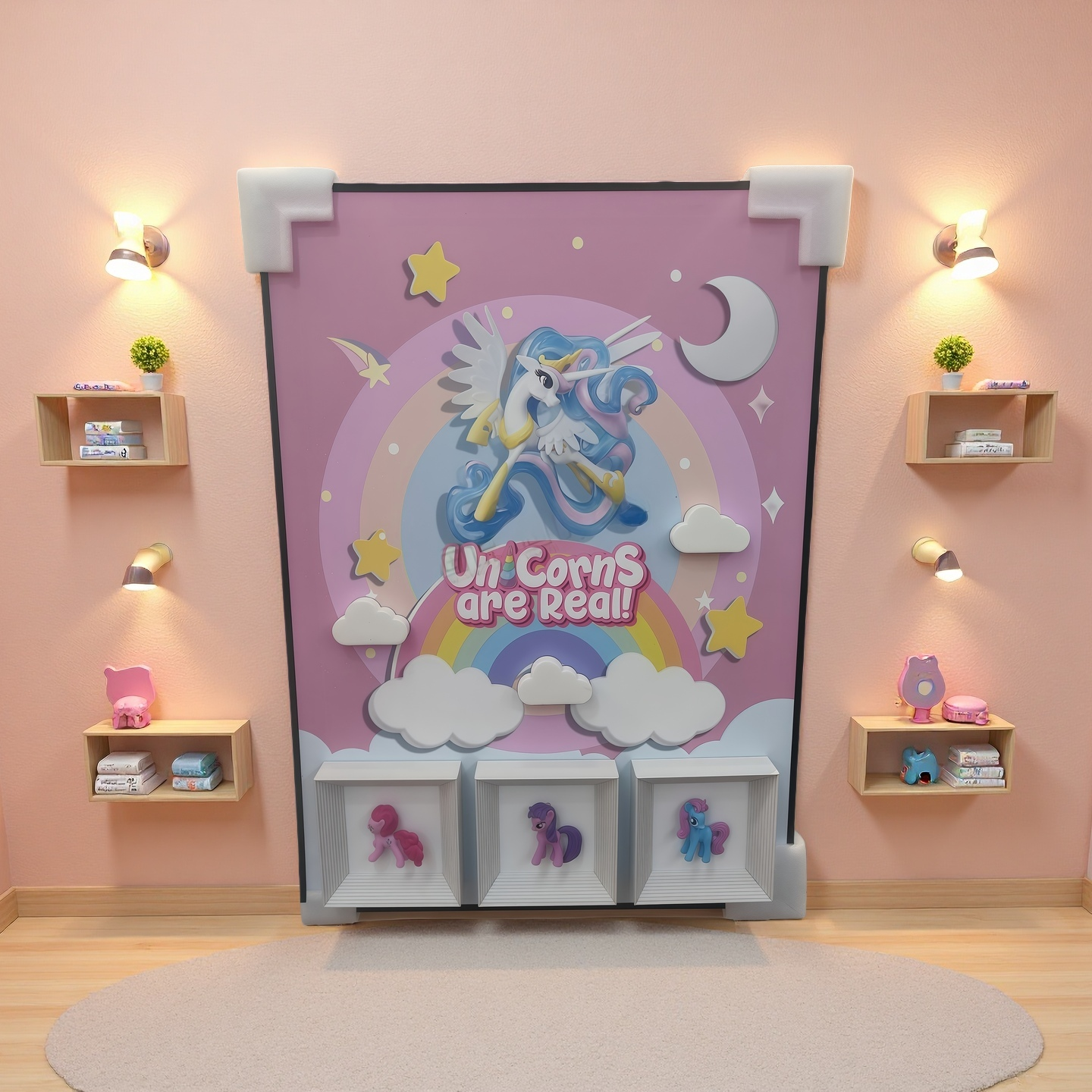 unicorn-3d-pony-wall-art-decor-50x70