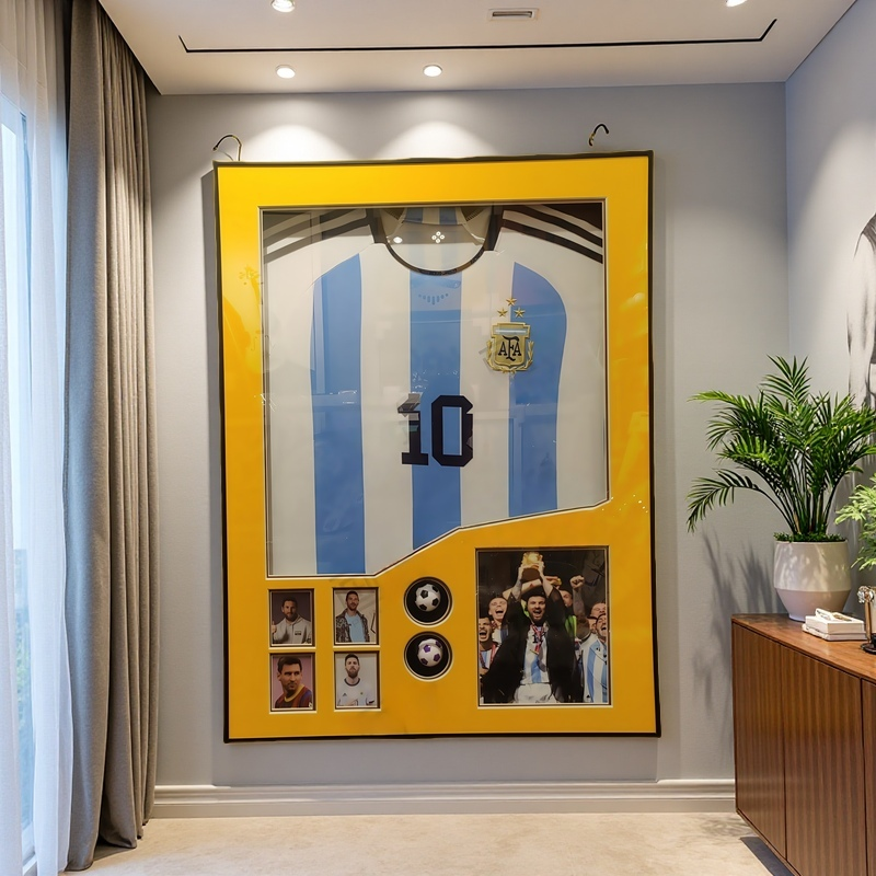 Argentina No.10 Messi commemorative jersey wall art with openable frame and photo collage