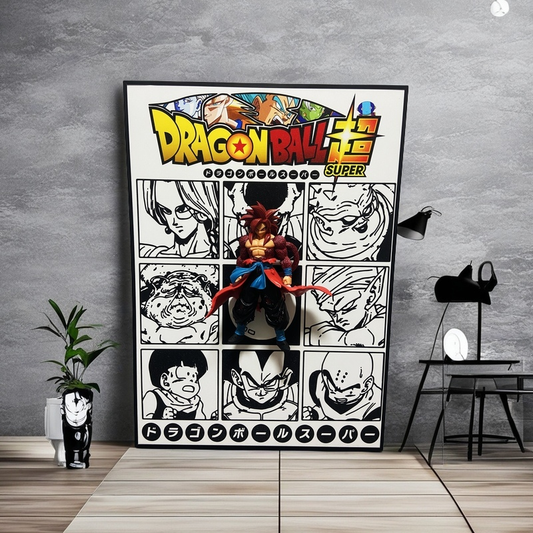 3D Super Saiyan 4 Goku Wall Art - Dragon Ball Figure Decor