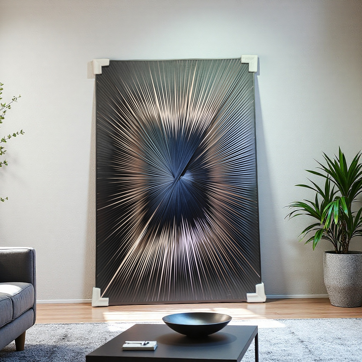 gradient-black-silver-ribbon-textured-wall-art-80x120
