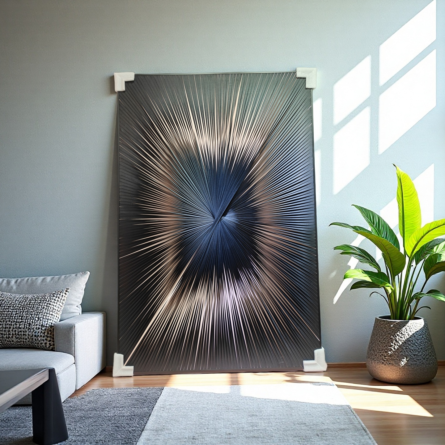 gradient-black-silver-ribbon-textured-wall-art-80x120