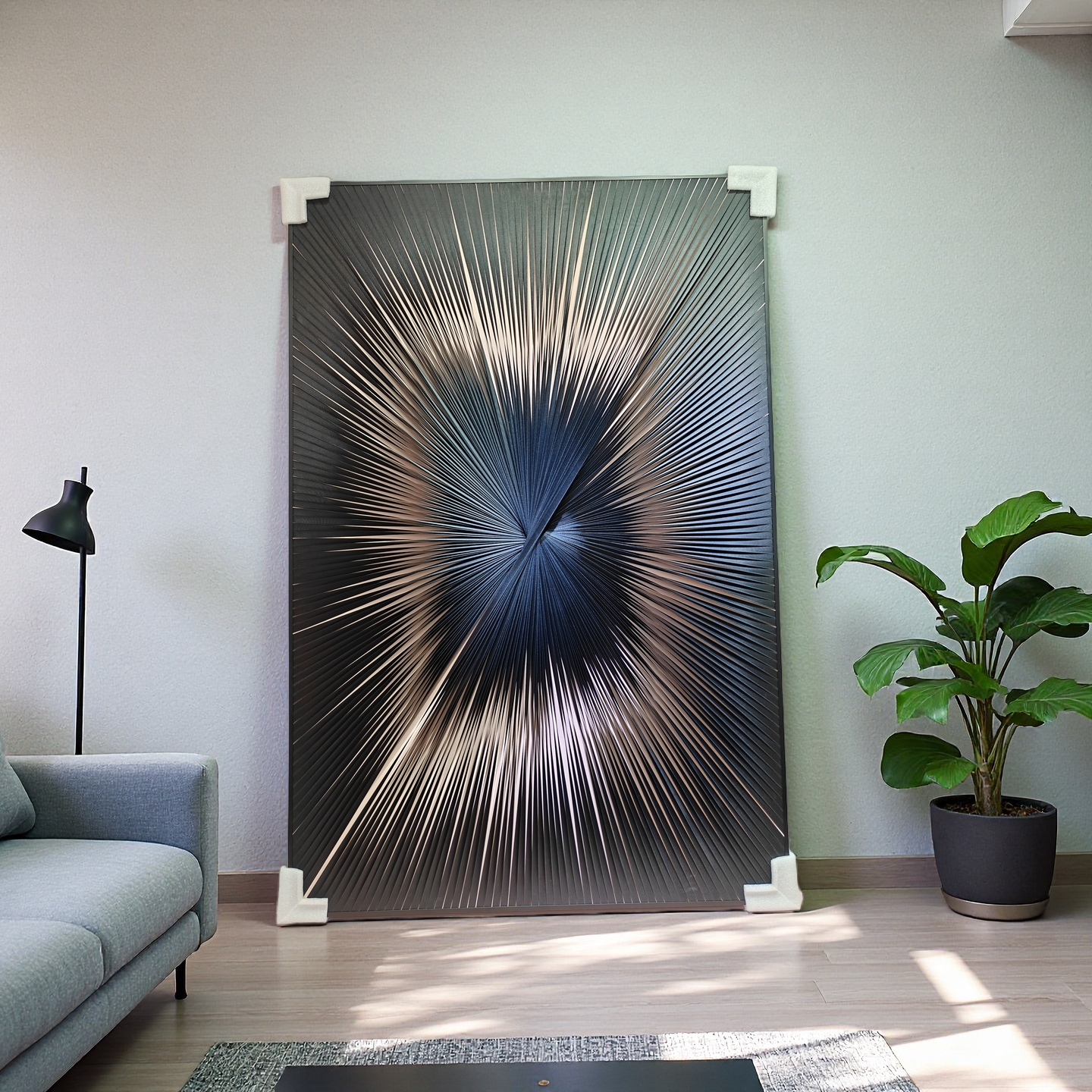 gradient-black-silver-ribbon-textured-wall-art-80x120