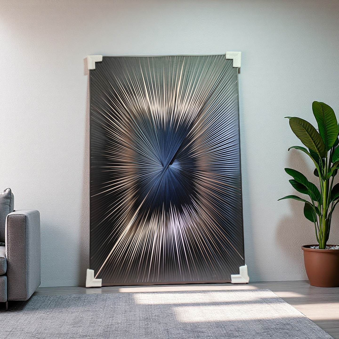 gradient-black-silver-ribbon-textured-wall-art-80x120