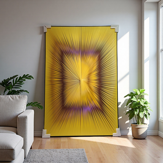 Gradient yellow and purple ribbon textured wall art 80x120cm modern home decor