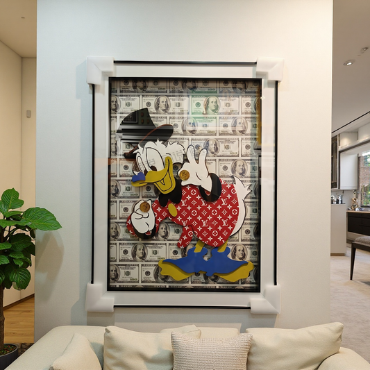 Luxury Donald Duck Money 3D Wall Art Hanging on Wall - 60×80cm Pop Art Decor