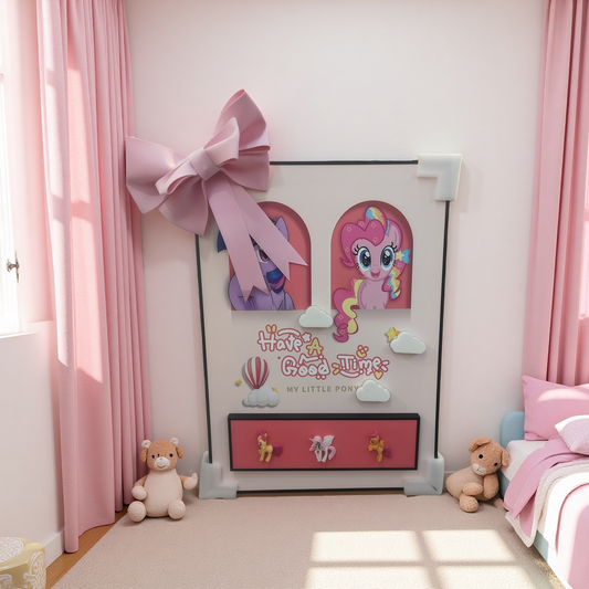 My Little Pony “Have A Good Time” 3D wall-mounted decor with figurines and bow, 50×70cm