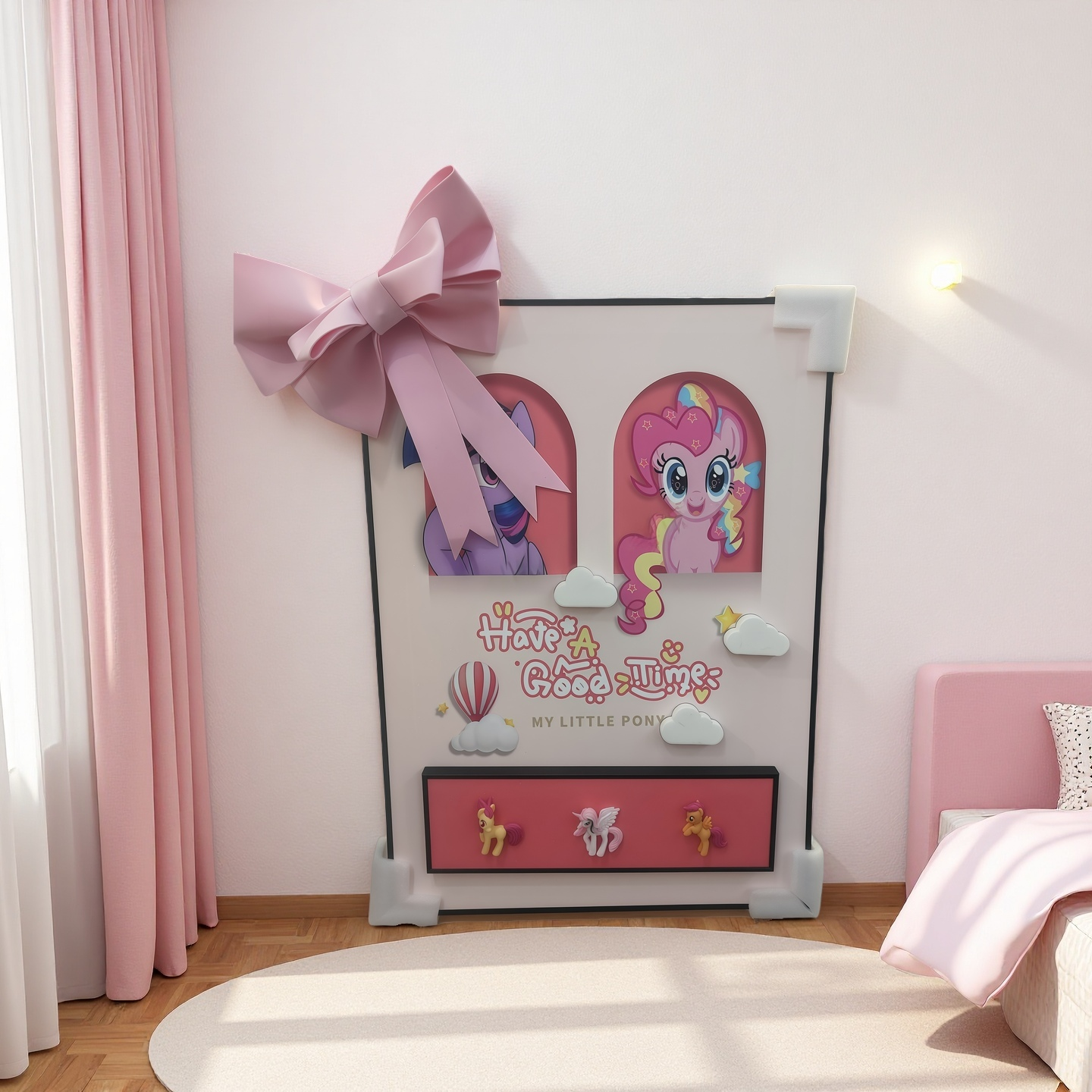 My Little Pony “Have A Good Time” 3D wall-mounted decor with figurines and bow, 50×70cm