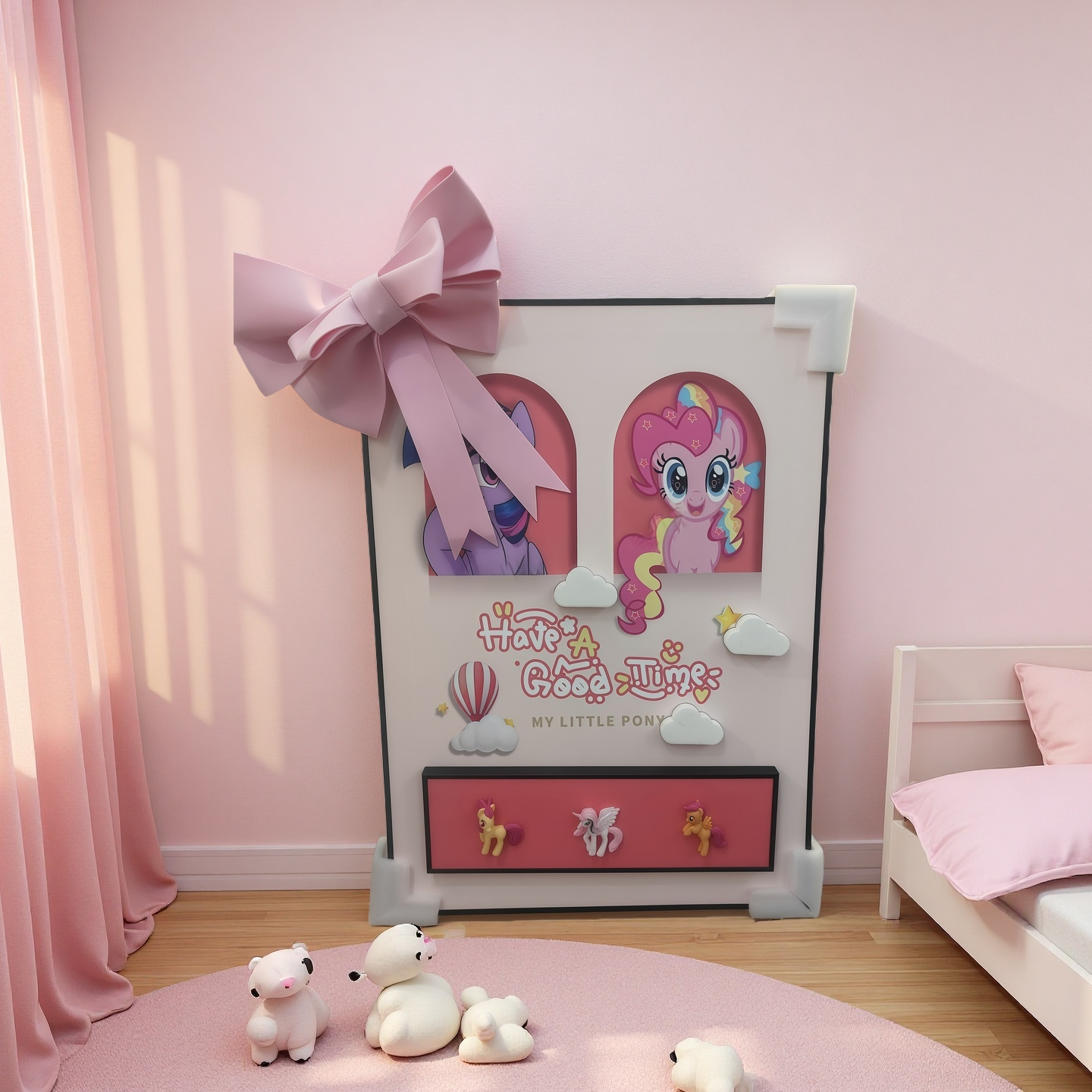 My Little Pony “Have A Good Time” 3D wall-mounted decor with figurines and bow, 50×70cm