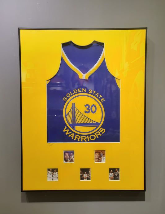 60x80cm Openable Basketball Jersey Frame for Golden State Warriors No.30 with Wall Mount Display