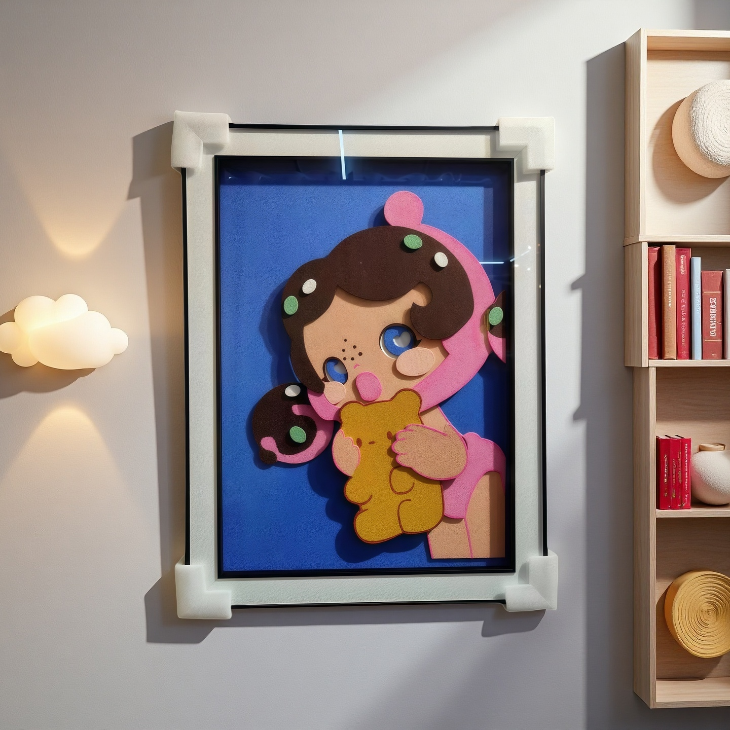 Pop Mart Cute Bear Girl 3D Wall Art Hanging Decoration 60×80cm