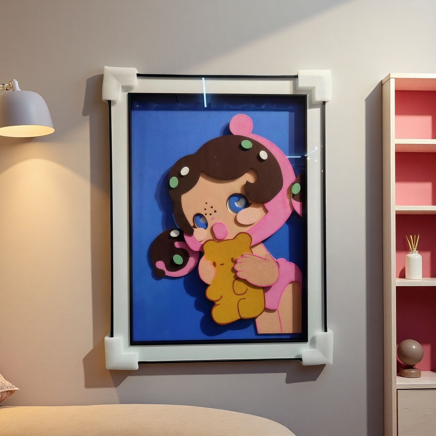 Pop Mart Cute Bear Girl 3D Wall Art Hanging Decoration 60×80cm