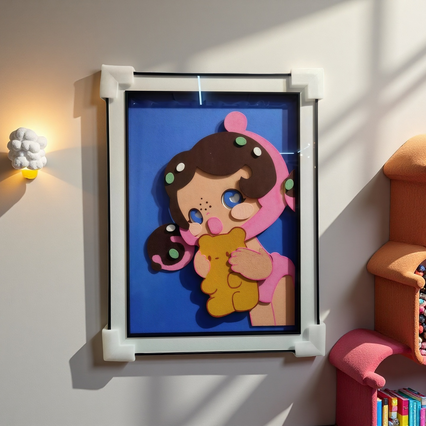 Pop Mart Cute Bear Girl 3D Wall Art Hanging Decoration 60×80cm