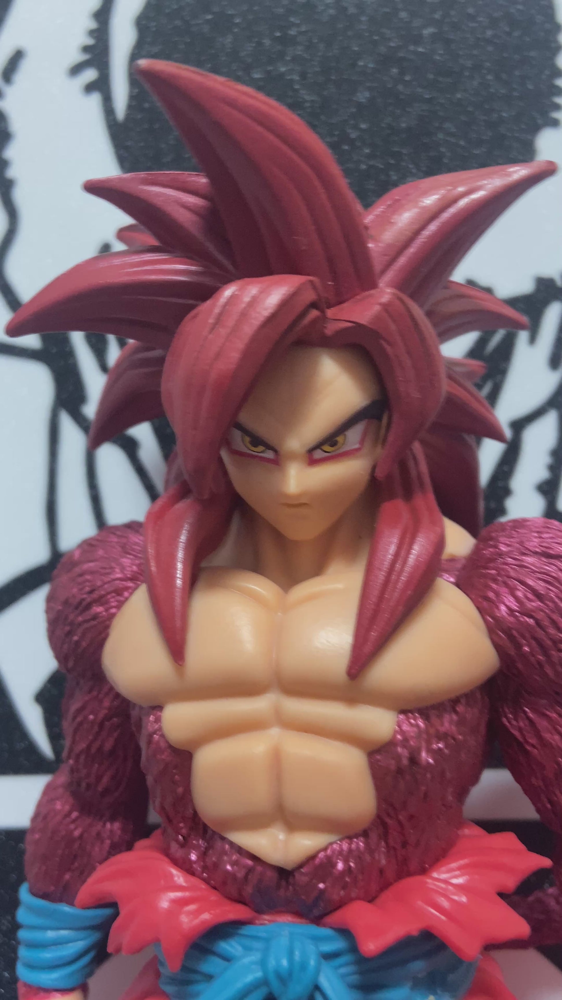3D Super Saiyan 4 Goku Wall Art - Dragon Ball Figure Decor