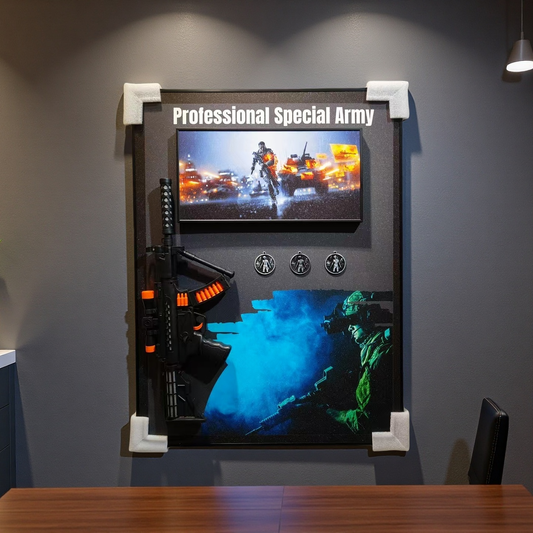 Professional Special Army 3D Wall Art with Tactical Gun for Gaming Room
